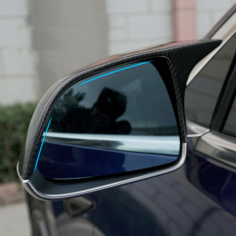 Tesla Model Y Mirror Cover in the Shape of a Bullhorn