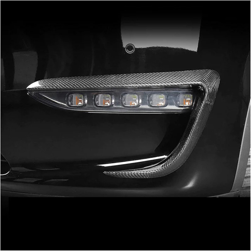 Carbon Fiber Front Fog Light Covers for Tesla Model Y (2017-2024)