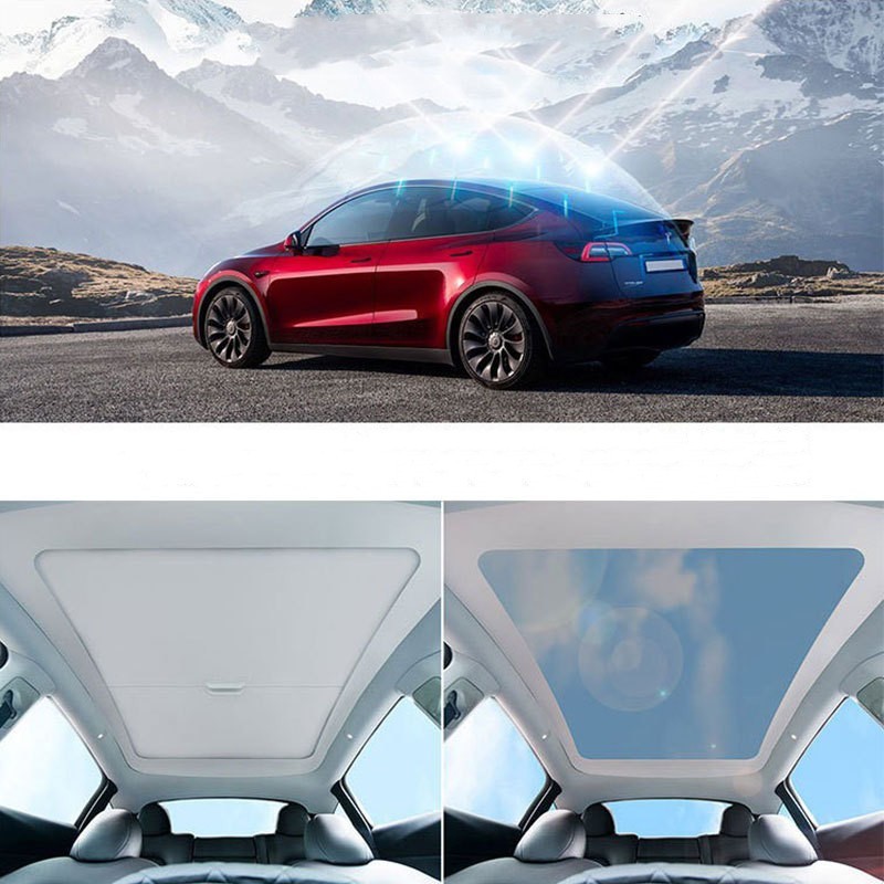 Retractable Glass Roof Sunshade for Tesla Model 3/Y