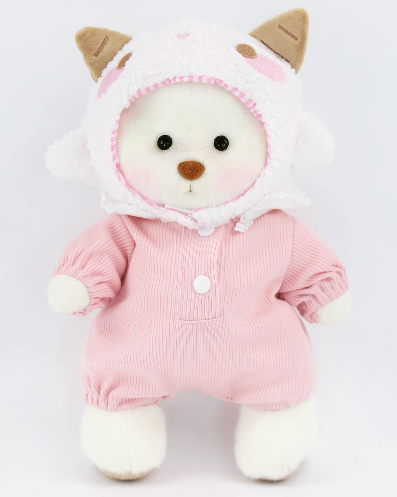 Beddingset.vip-Bedding Bear-Naomi | Pink Lamb Bear | Bedding Bear | Teddy Bear-White