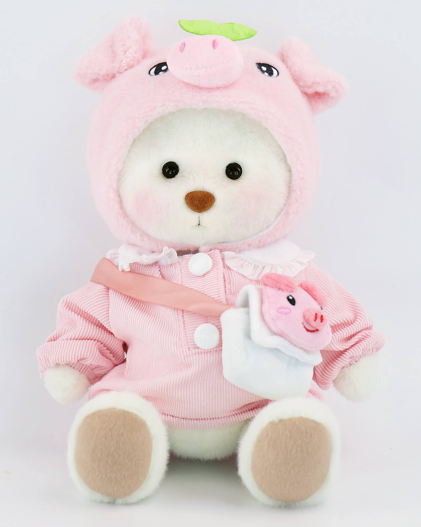 Beddingset.vip-Bedding Bear-Piper | Pink Piggy Bear | Bedding Bear | Teddy Bear-White