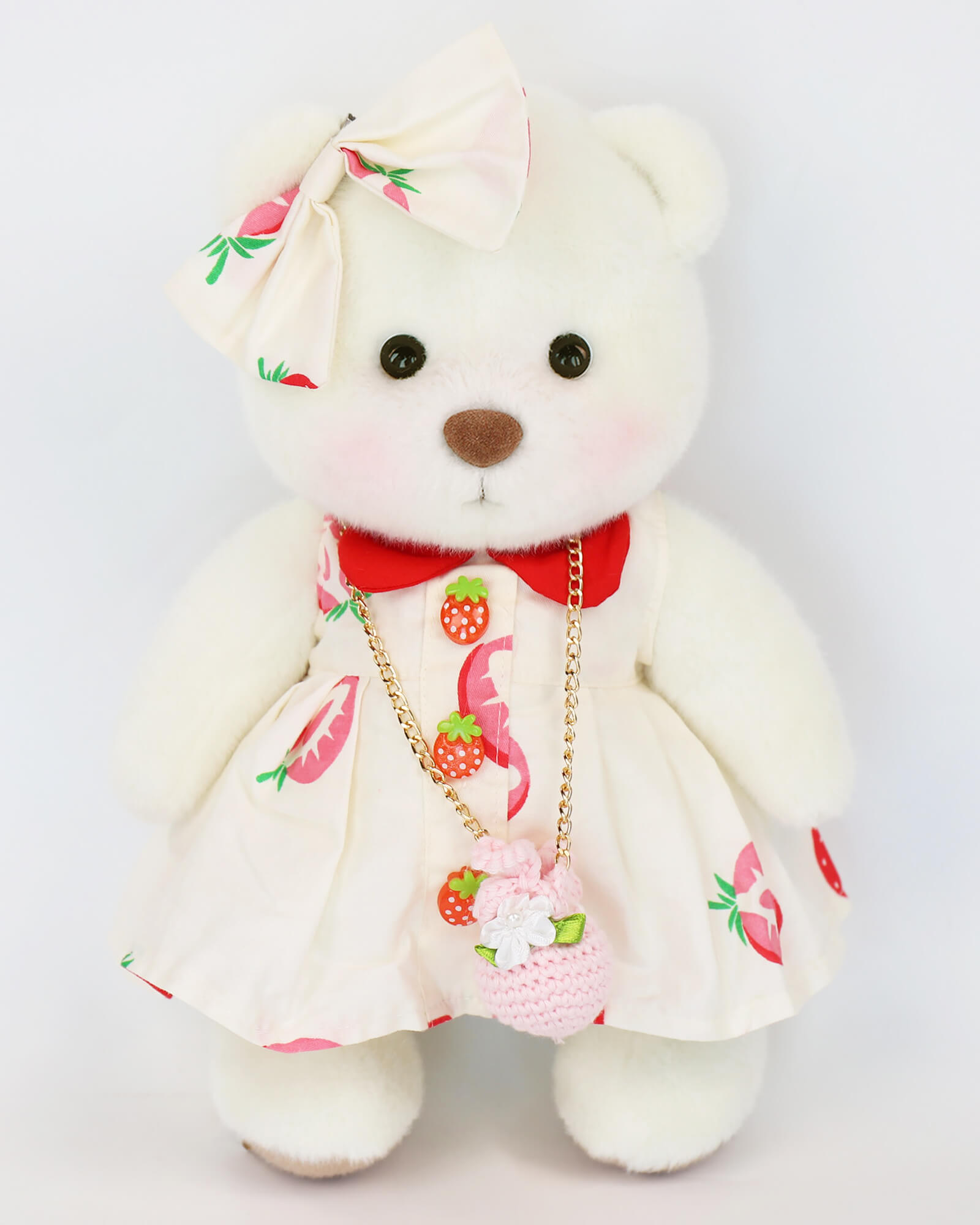 Alice | Big Strawberry Dress Bear | Bedding Bear