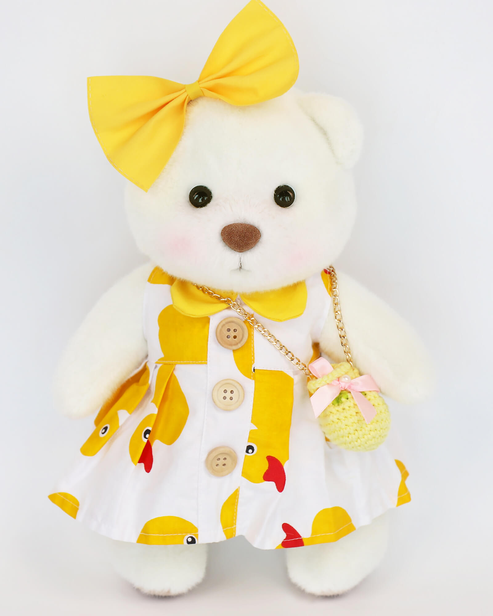 Hailey | Big Yellow Duck Dress Bear | Bedding Bear