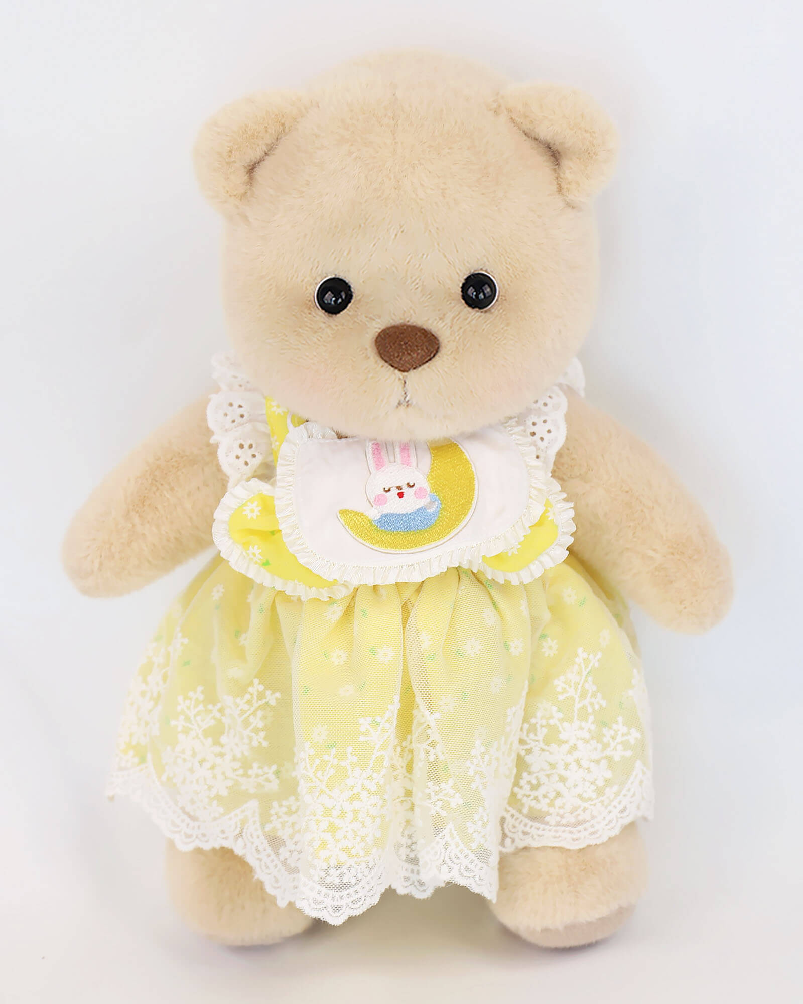 Bedding Bear Beddingset Beddingset   Beddingset Vip Bedding Bear Handmade Jointed Teddy Bear With Yellow Lace Floral Dress Outfits Brown 