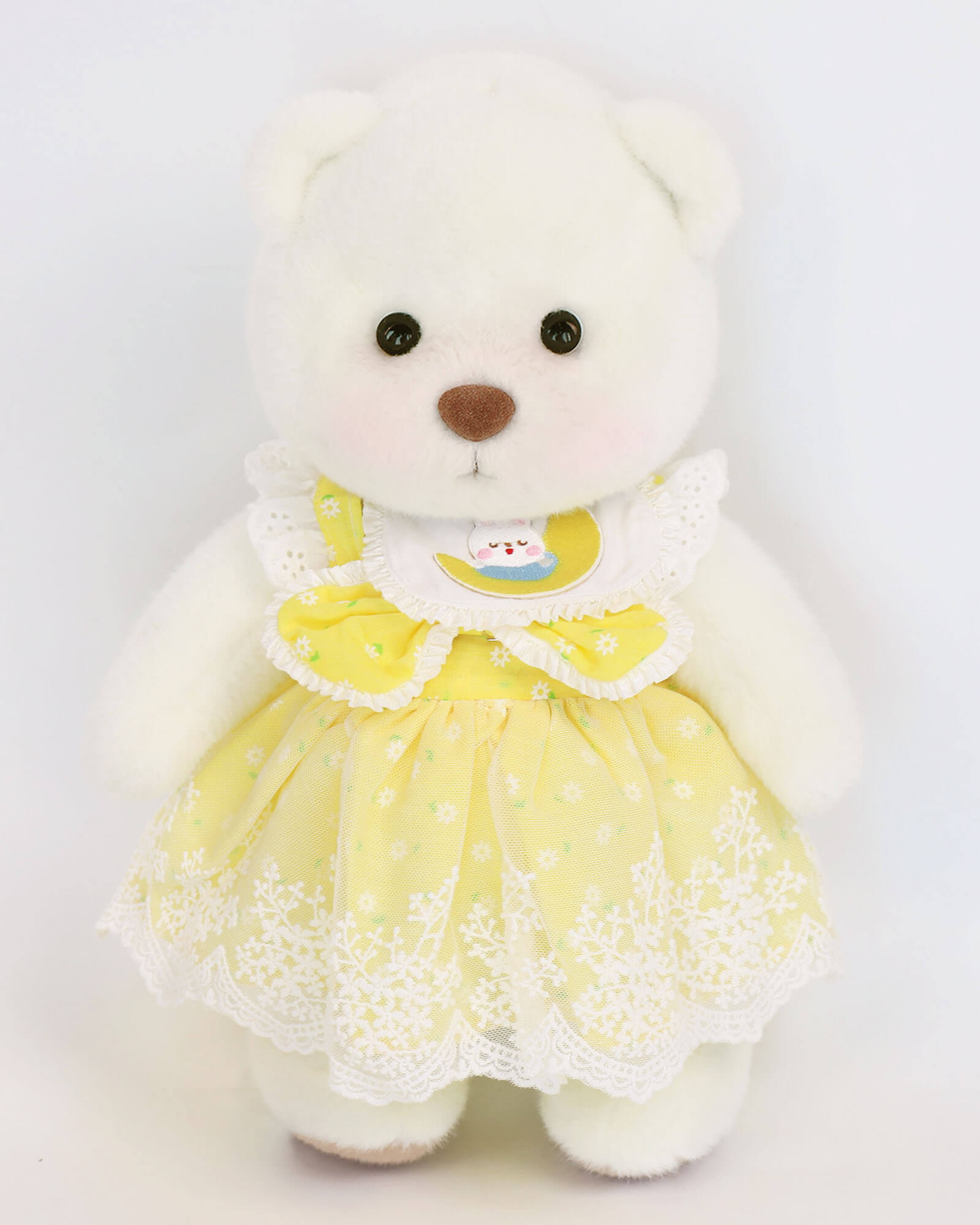 Angela | Yellow Lace Floral Dress Bear | Bedding Bear