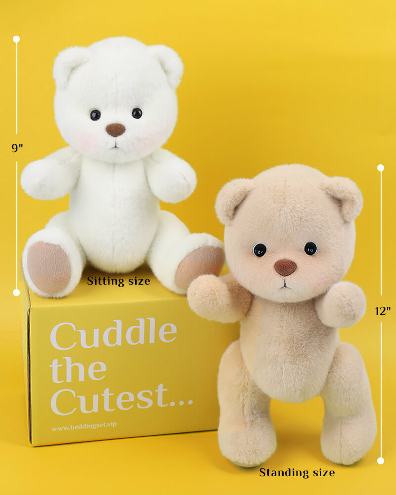 Cute White&Brown Bedding Bear Bundle | Teddy Bear