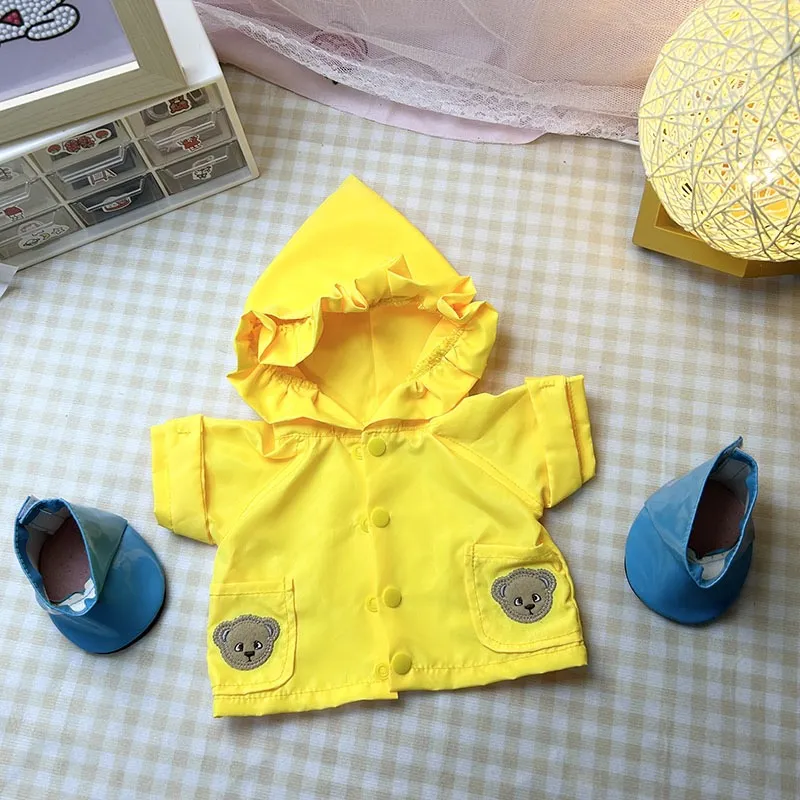 Yellow Raincoat Blue Rain Boots Set of Two
