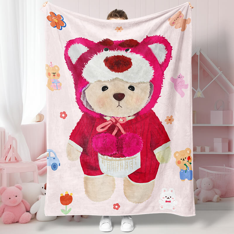 Strawberry Bedding Bears™ Blanket
