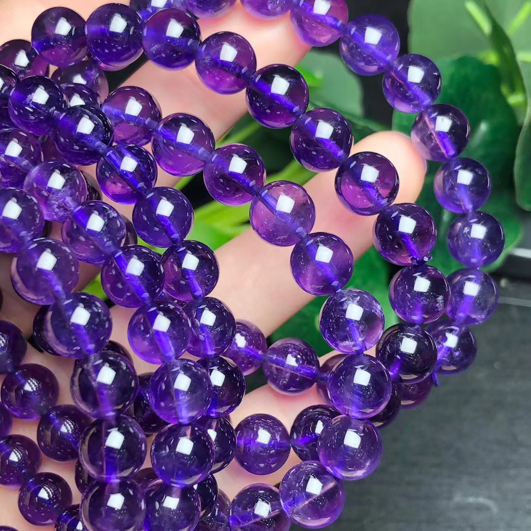 Natural amethyst single-circle bracelet