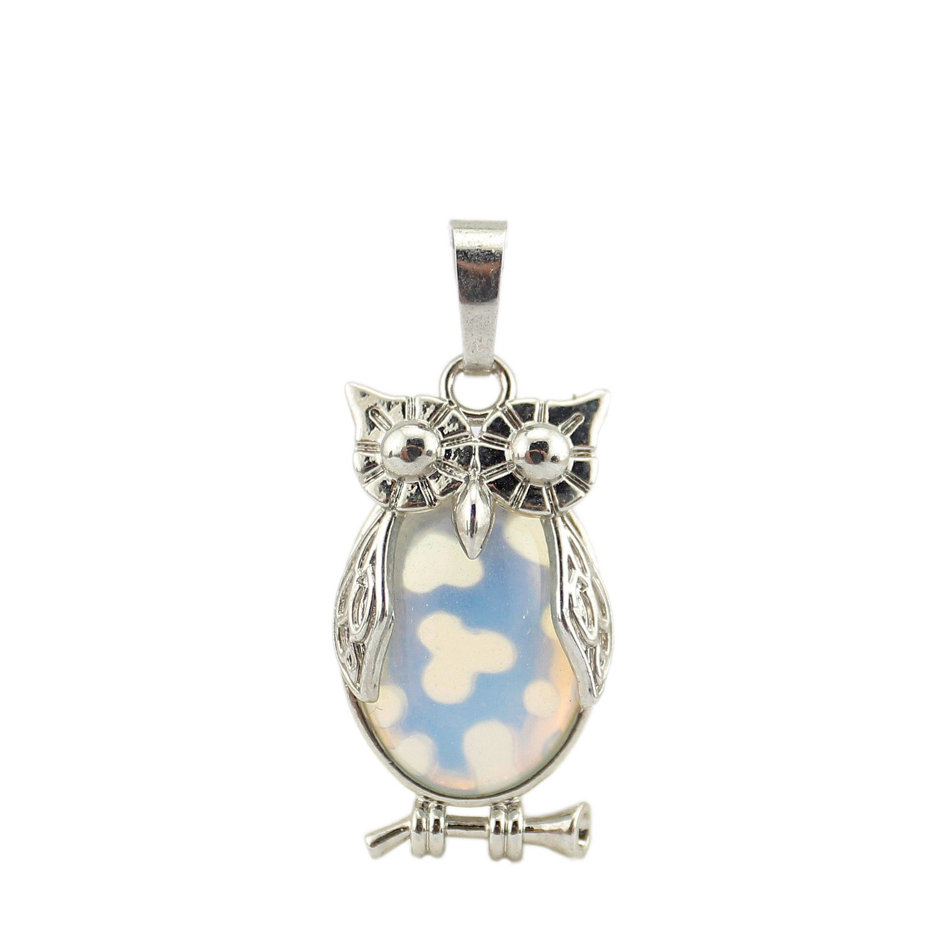 NO.58    1pc crystal  owls pendant +  1 lucky scoop crystal  bag (about 100grams) of mixed well tumbled natural crystal Chakra stones    +1 dice game