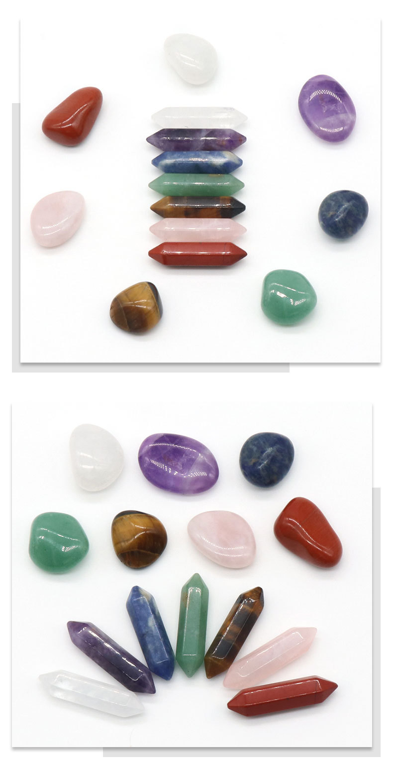 ANKUPON 14 Packs Natural Crystal Hexagonal Column Crystal Yoga Stone Gift Box Decoration,Palm Sized Original Gemstones,DIY Matching Set Gifts for Women Meditation,Collection