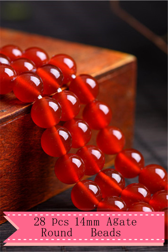 Ankupon  7A Natural Agate Gemstone Loose Beads Round 14mm Crystal Energy Stone Healing Power for Jewelry Making