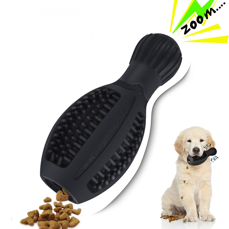 Rubber Bowling Ball Leaking Food Interactive Toy