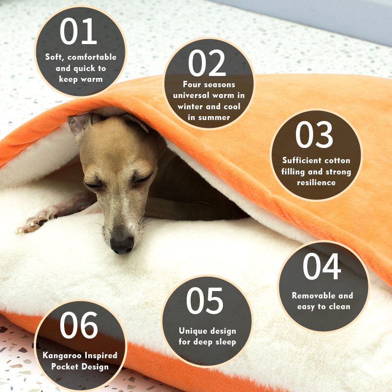 Winter Warm Detachable Sleeping Bag Dog Bed