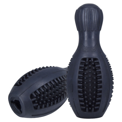 Rubber Bowling Ball Leaking Food Interactive Toy