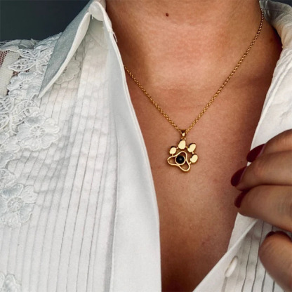 Personalized Pet Photo Projection Necklace, Memorial Gift, Pet Lover Gift