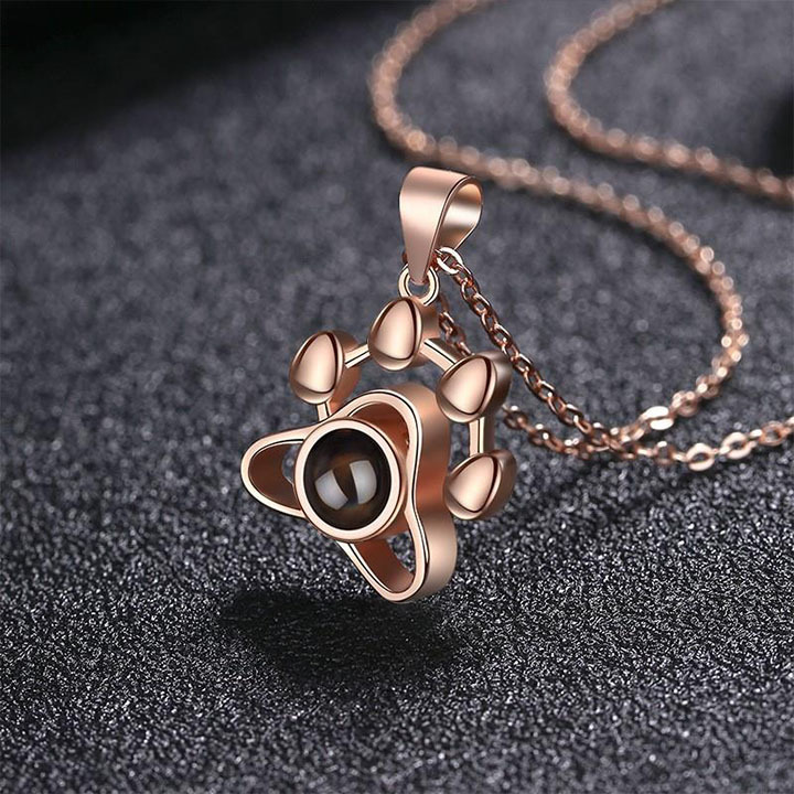 Personalized Pet Photo Projection Necklace, Memorial Gift, Pet Lover Gift