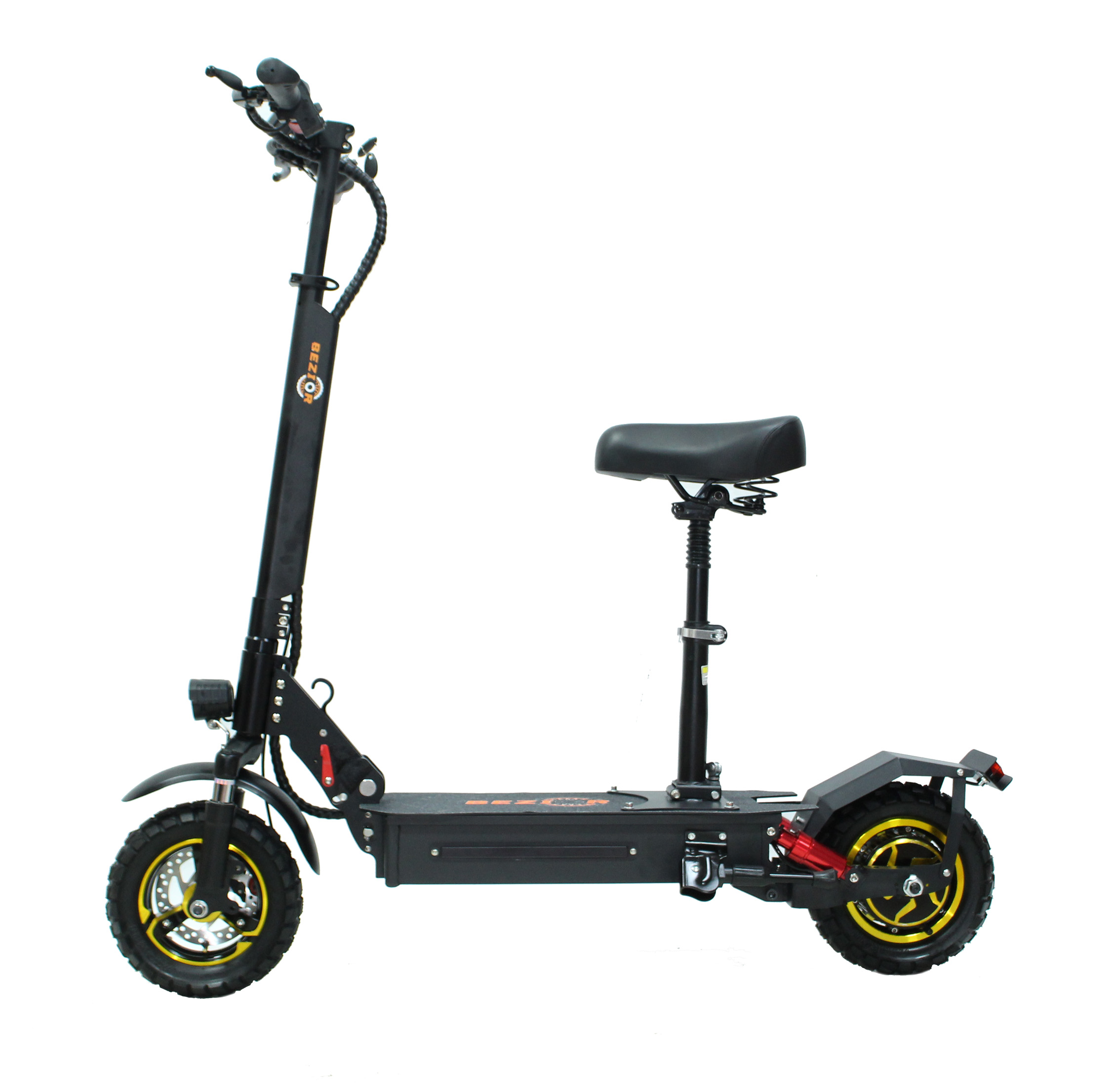 BEZIOR-S1 E-Scooter ohne Straßenzulassung 10-Zoll Schwarz, E-Roller mit Sitz, 1000W Motor, Max. 45km/h, 48V 13Ah Akku, 40-50km Reichweite