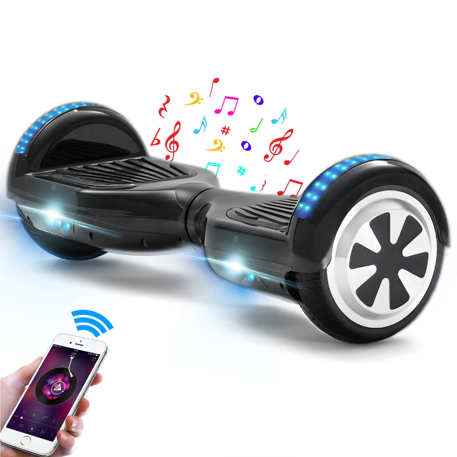 6,5 Zoll Schwarz Hoverboard für Kinder Bluetooth Lautsprecher Musik Deutschland
