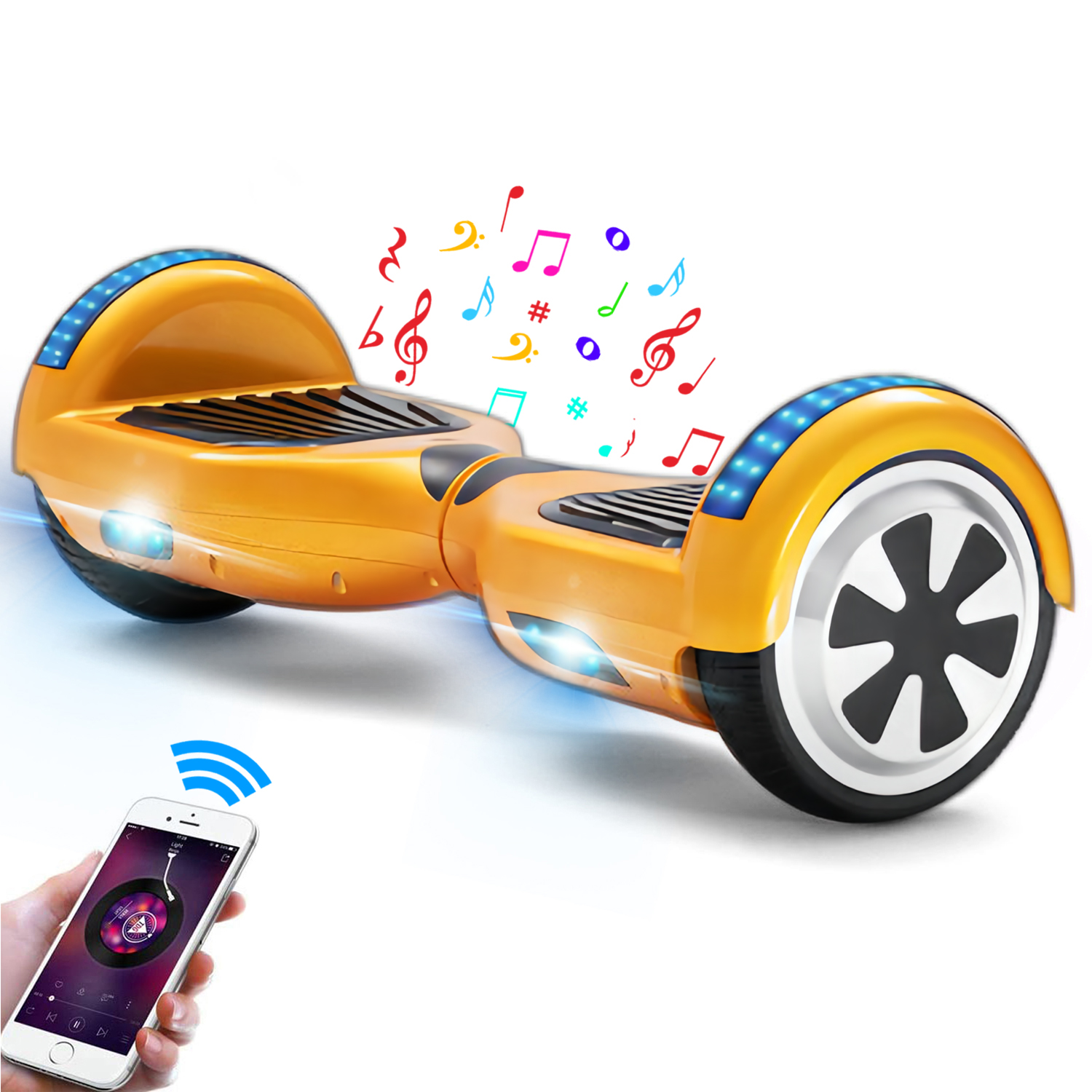 6,5 Zoll Golden Hoverboard für Kinder Bluetooth Lautsprecher Musik Deutschland