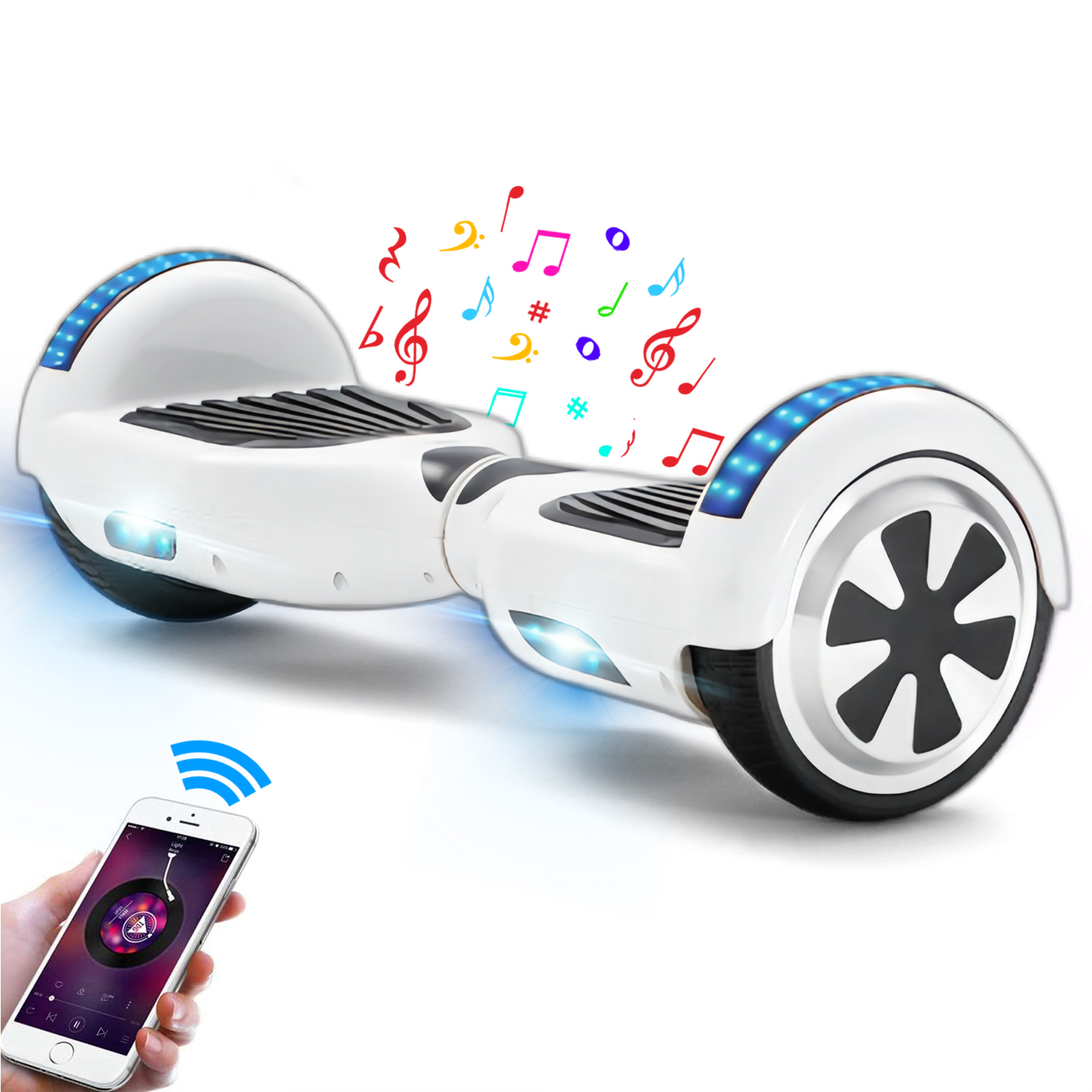 6,5 Zoll Weiß Hoverboard für Kinder Bluetooth Lautsprecher Musik Deutschland