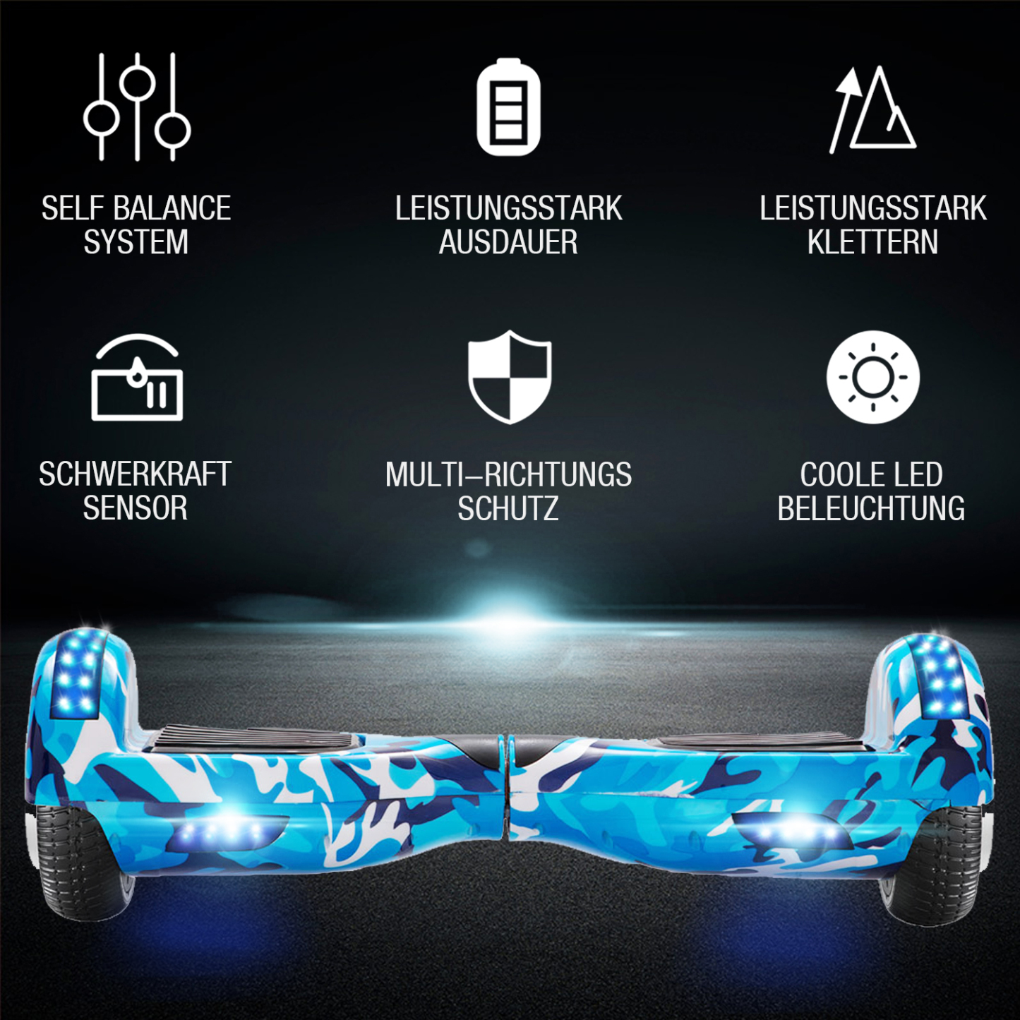 6,5 Zoll Tarnung Blau Hoverboard für Kinder