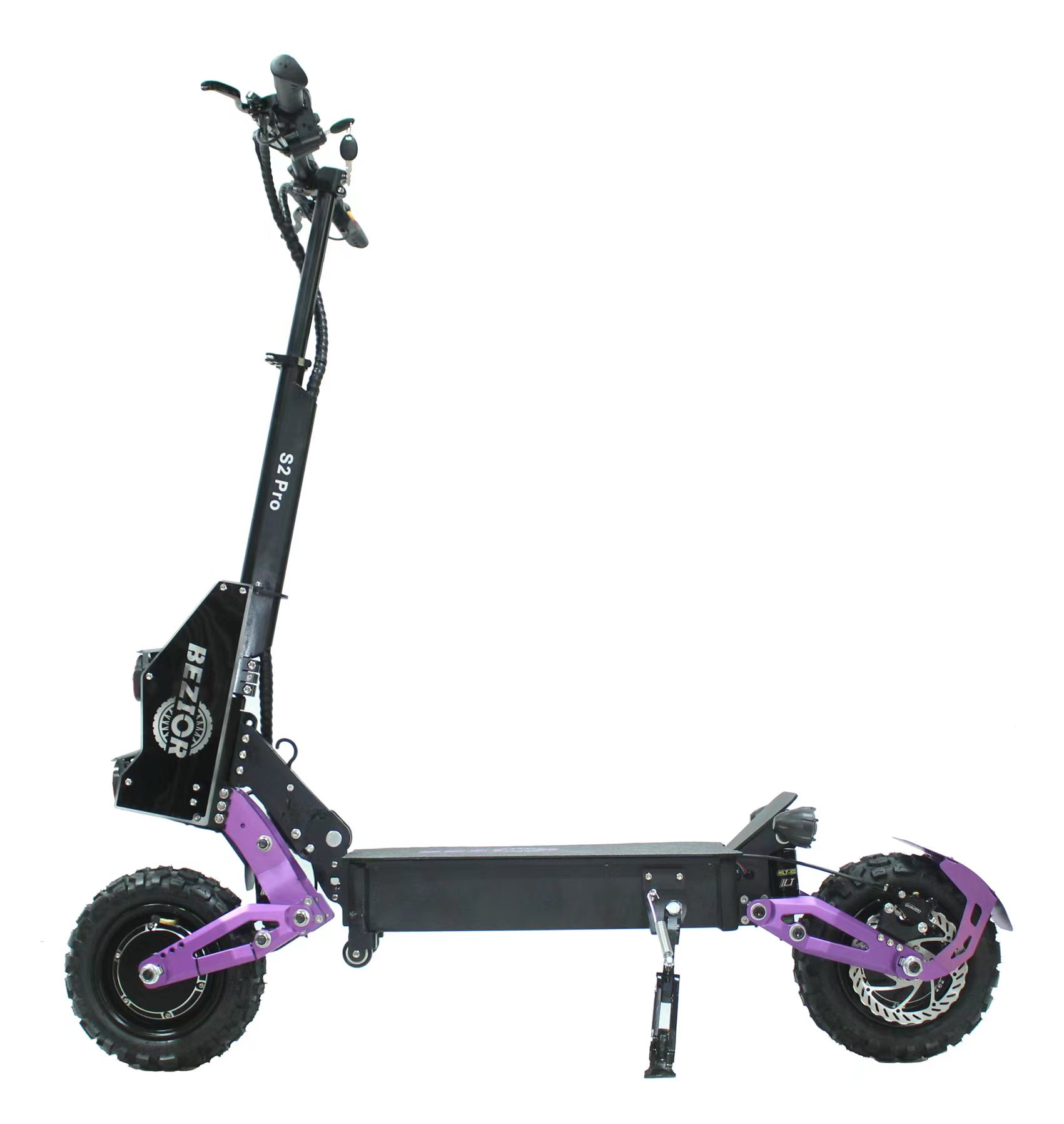 BEZIOR-S2Pro E-Scooter ohne Straßenzulassung 11-Zoll Offroad , E-Roller mit Sitz, 2400W Motor, Max. 65km/h, 48V 23Ah Akku