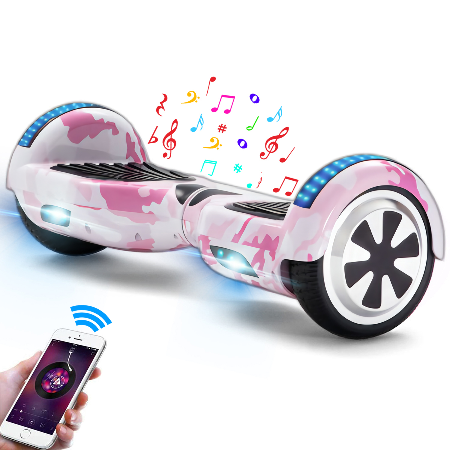 6,5 Zoll Tarnung Rosa Hoverboard für Kinder Bluetooth Lautsprecher Musik Deutschland