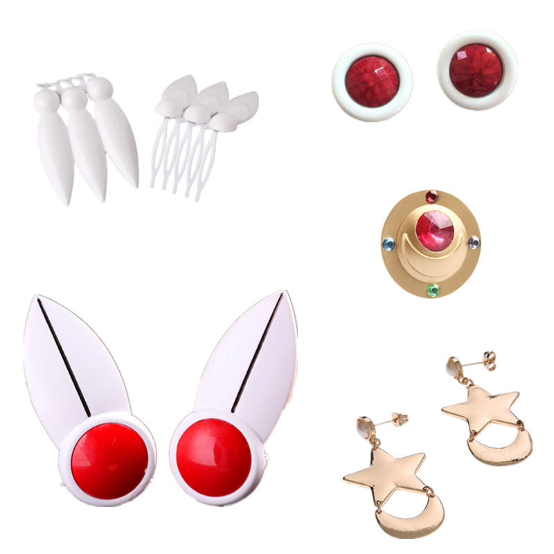 Sailor Girl Tsukino Usagi Hair accessories  Halloween cosplay  brooch Earrings  Accessories