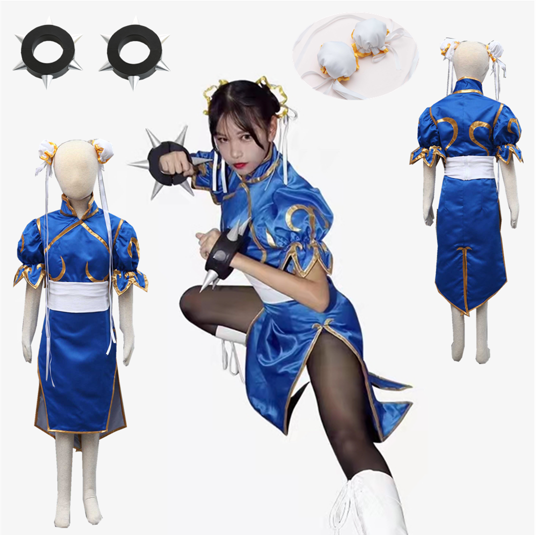  Game street fighter Chunli Cosplay Costume 