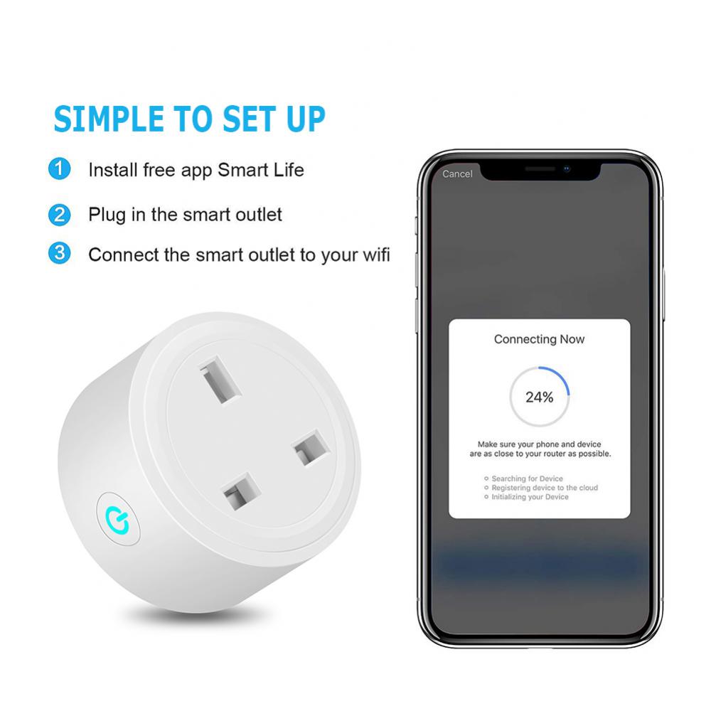Smart Plug,Smart Home Wi-Fi Plug,Works with Alexa, Echo, Google Home & IFTTT,2.4GHZ,16A,Remote Control,Inteligente with Timer - 2 Pack