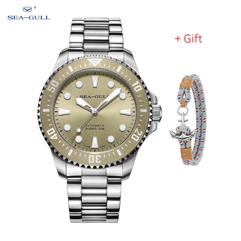 2021 New Seagull Watch Men's Fashion Automatic Mechanical Watch 100m Waterproof Diving Watch Business 816.97.6117