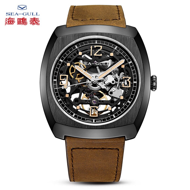 2021 Seagull Watch Men's Barrel Automatic Mechanical Watch Hollow Perspective Luminous watch men's wristwatch Dial 849.27.6094