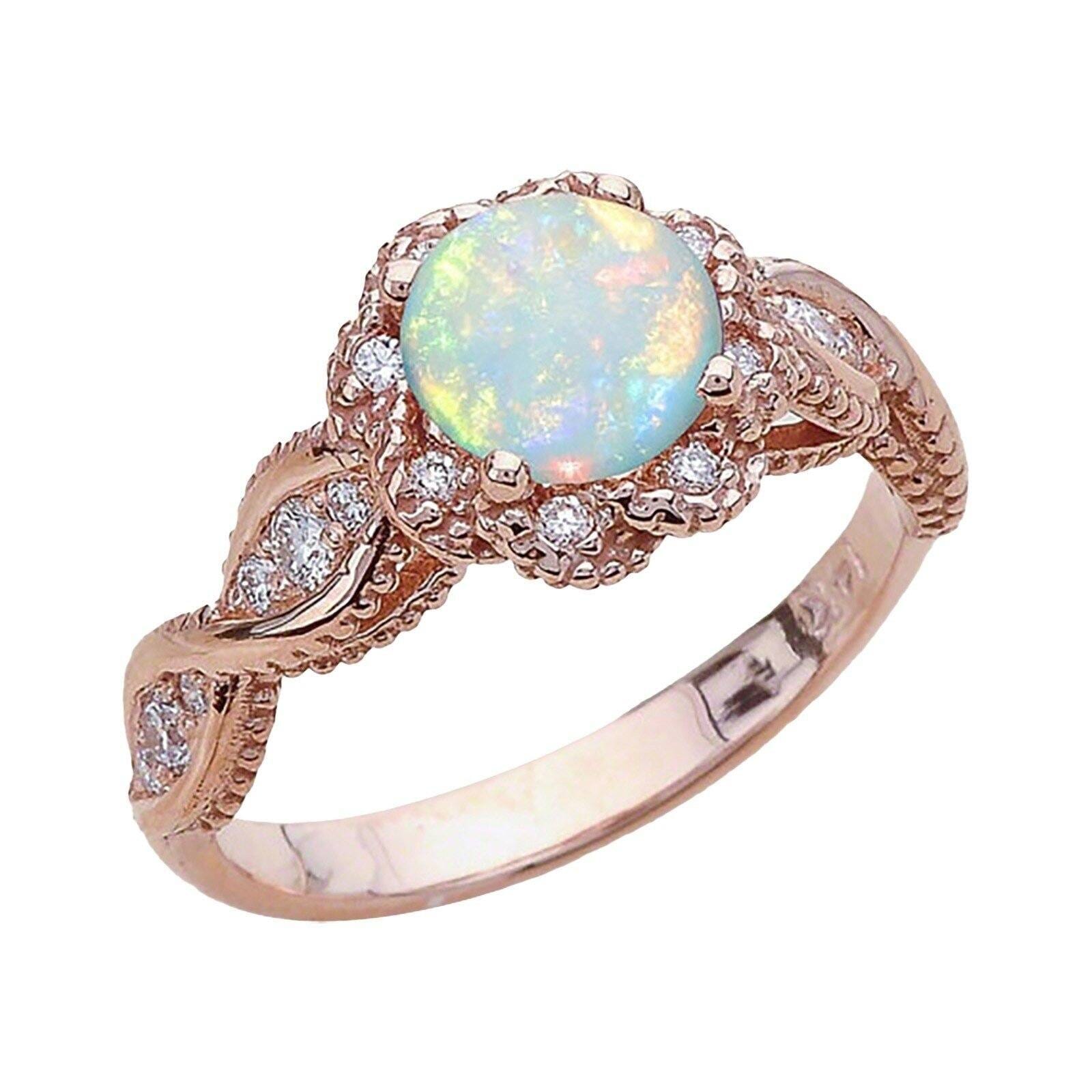 Elegant Rainbow Opal Ring