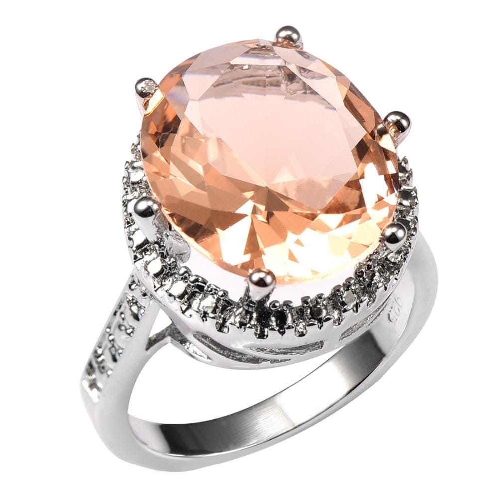 Stylish Morganite Crystal Ring