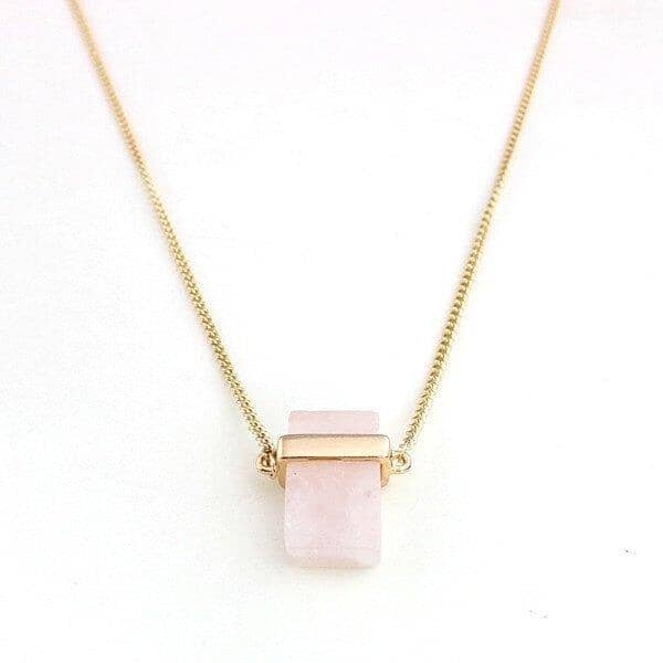 Artilady rose quartz pendant necklace