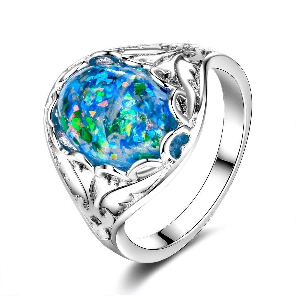 Classy Opal Ring- 925 Sterling Silver