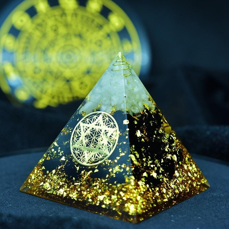 Orgone Pyramid Green Garnet Natural Crystal