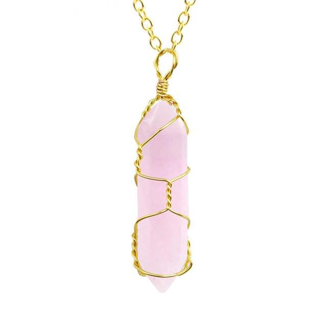 Natural Healing Rock Crystal Pendant Necklace