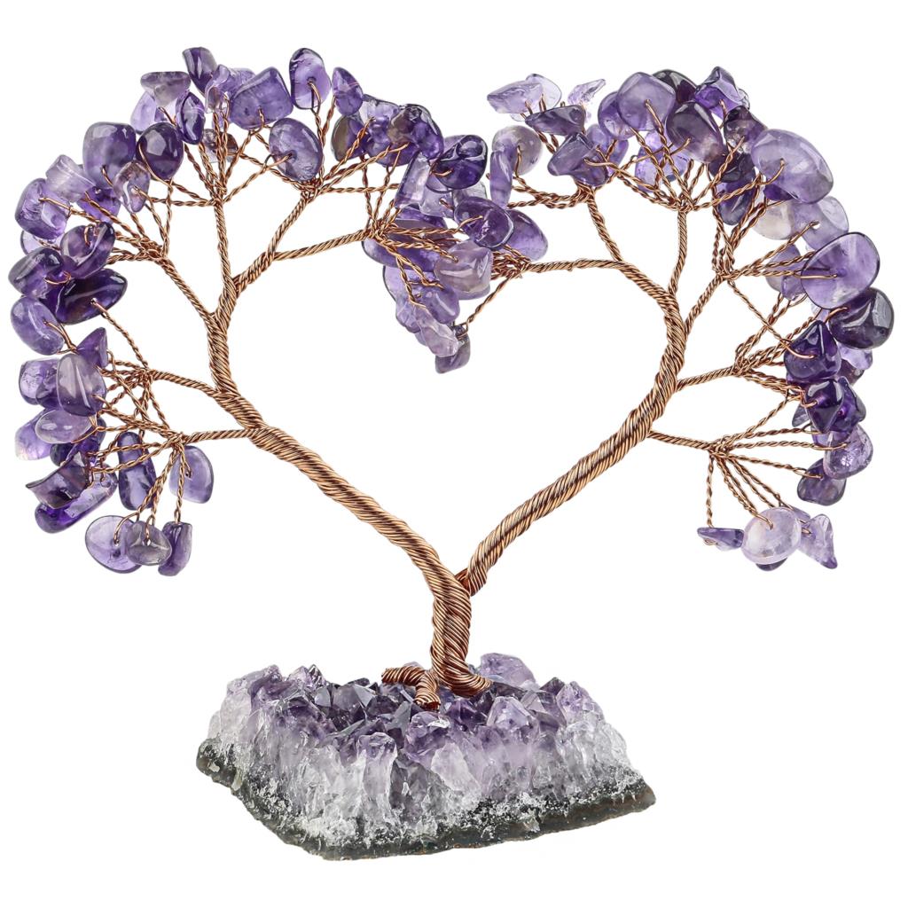 Crystal Money Tree with Amethyst Base for Good Luck