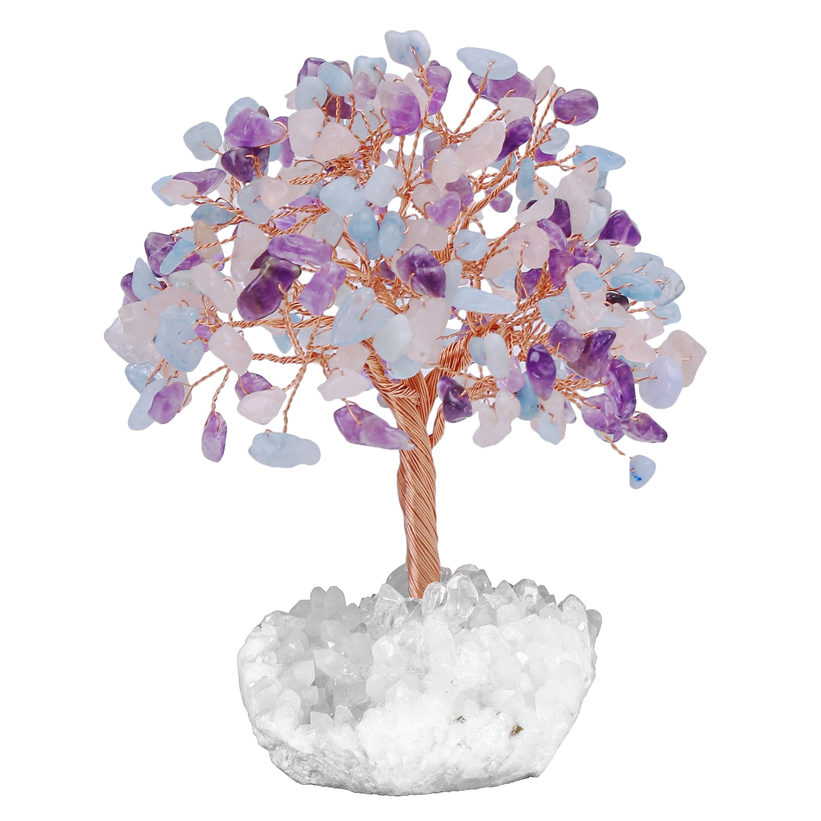 Natural Crystal Money Tree Luck Wealth Decor for Office or Home