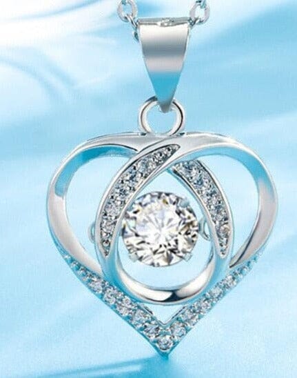 Intertwined Heart Pendant Diamond Necklace