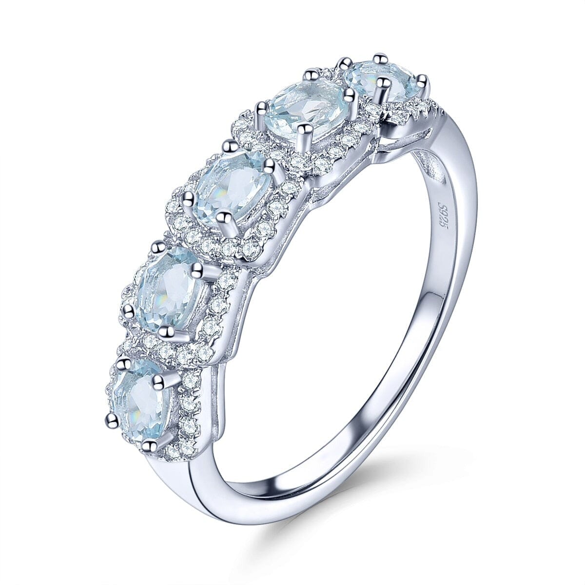 Elegant Style Natural Aquamarine Ring - 925 Sterling Silver