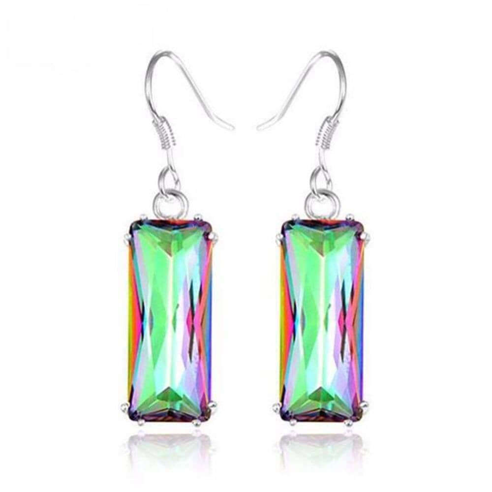 Rainbow Mystic Topaz Crystal Earrings