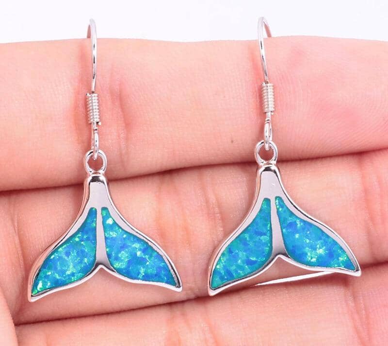 Elegant & Distinctive Blue Fire Opal Dangle Earrings