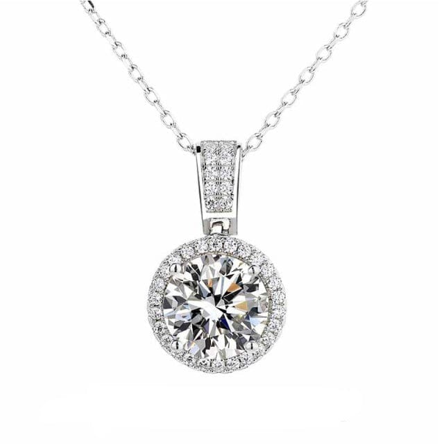 Stunning Unique Diamond Necklace _ 925 Sterling Silver