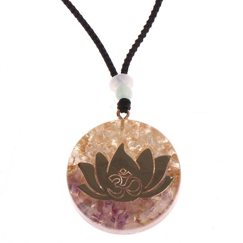 Natural Orgonite Lotus Crystal Necklace