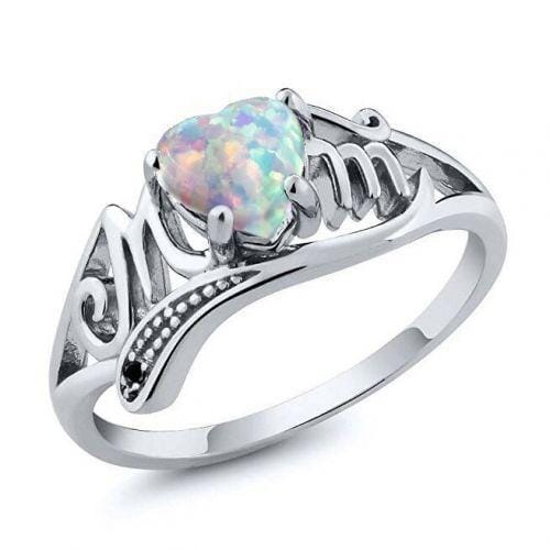 Mother's Heart Opal Ring