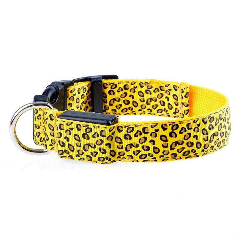 Leopard Led Dog Collar Rechargeable | Glow in The Dark Dog Collar-heyidear