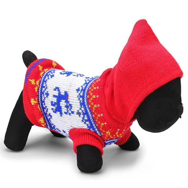 Deer Pet Dog Knitted Breathable Sweater Outwear Winter Blue Red-heyidear